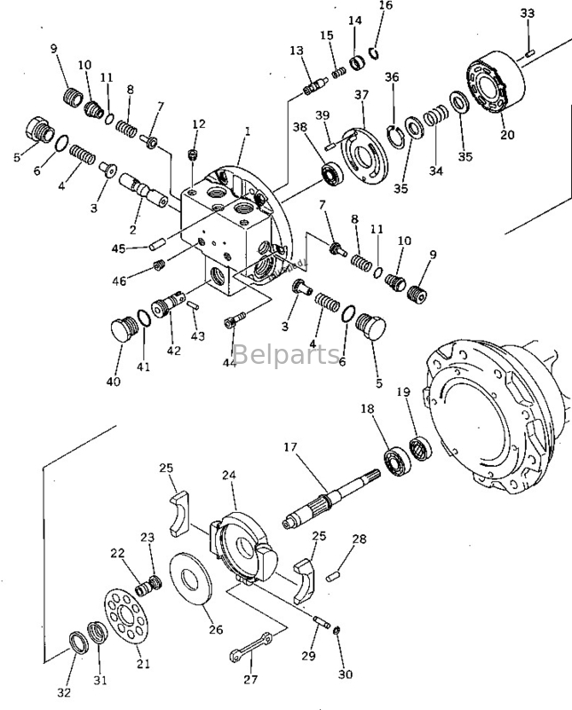 20S-60-22101 Travel Motor Assy Mini Excavator Pc40-5 Komatsu Final Drive
