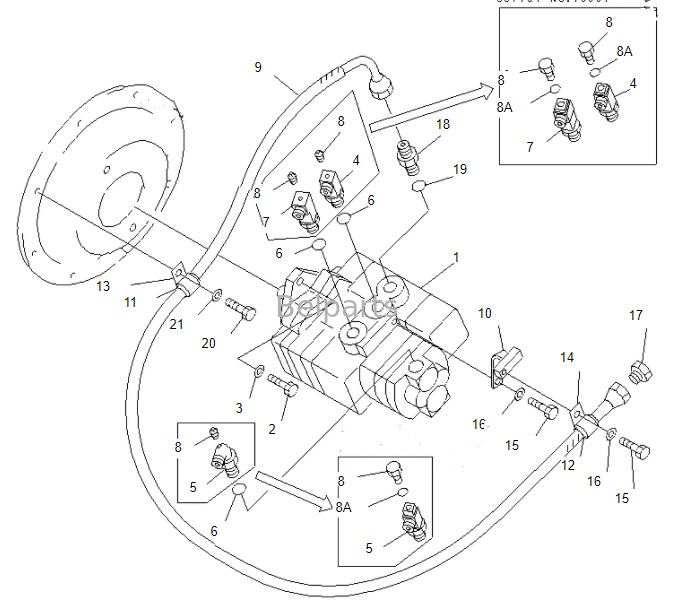 Belparts Excavator Pc50mr-2 Pc50 Pc50uu-2 Pc55 Pc58 Main Pump 708-3S-00461 20U-60-21210 Hydraulic Pump for Komatsu