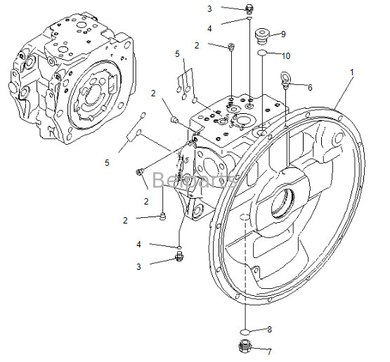 پمپ اصلی بیل مکانیکی Belparts Pc400-7 Hydraulic Pump 708-2H-00026 برای کوماتسو