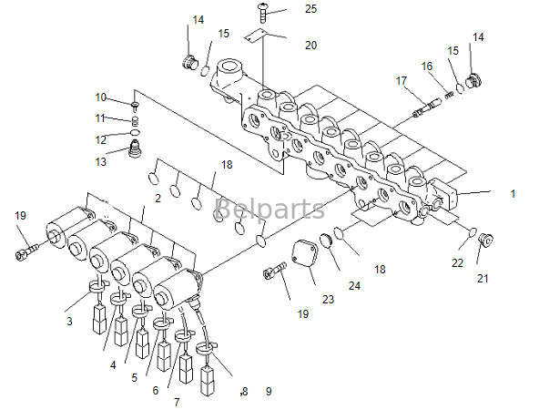 شیر برقی بیل مکانیکی Belparts PC200-7 20Y-60-31211 209-60-77250 برای کوماتسو