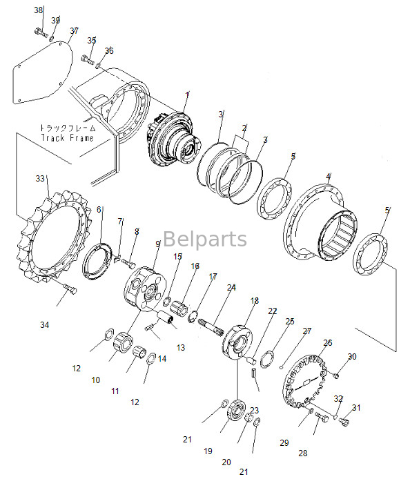بیل مکانیکی مسافرتی موتور Assy PC200-8 Final Drive 708-8F-00250 برای کوماتسو