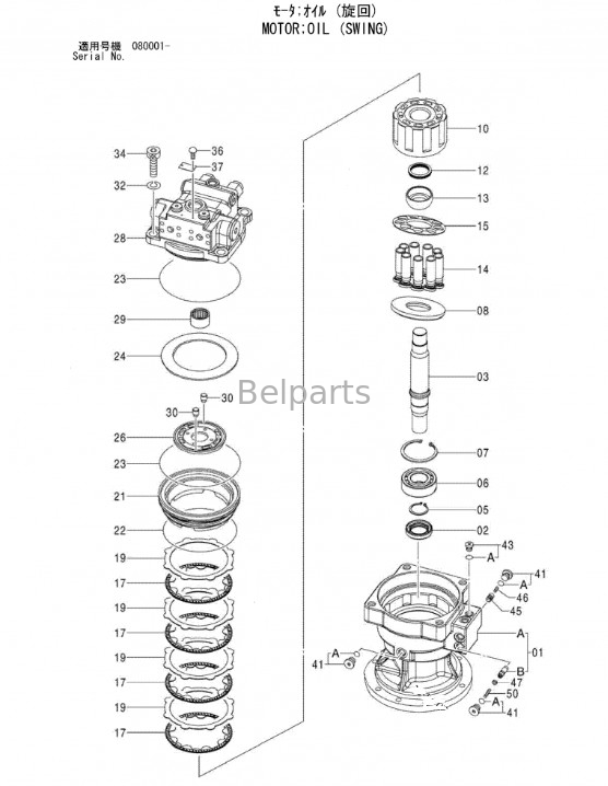 موتور چرخشی بیل مکانیکی Belparts ZX120-3 Swing Motor Assy 9177550 برای هیتاچی