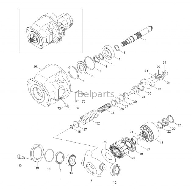 پمپ اصلی حفاری R55-7 R60 پمپ هیدرولیک 31M8-10020 31M8-10021 برای هیوندای