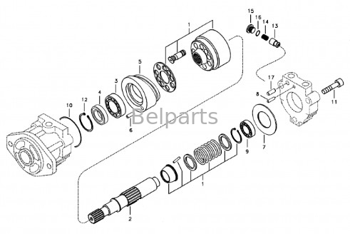 EC330C L EC380D EC340D L قطعات بیل قطعات حفاری EC360C L EC480D EC460C ECR145D L موتور فن پیستون VOE 14533496