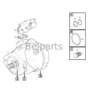 پمپ هیدرولیک حفاری A25F A30F A35F A40F L90F L110F L120F 150F برای کامیون زباله های جمع شده VOE 15140666 17458128