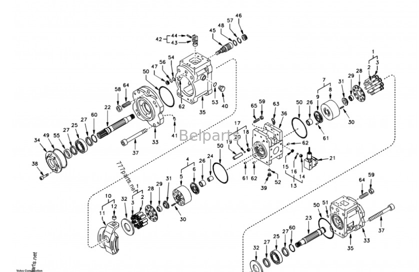 قطعات حفاری K3V112DT-9N24-14T EC210 EC240 XE215 LG225 پمپ اصلی برای ولوو
