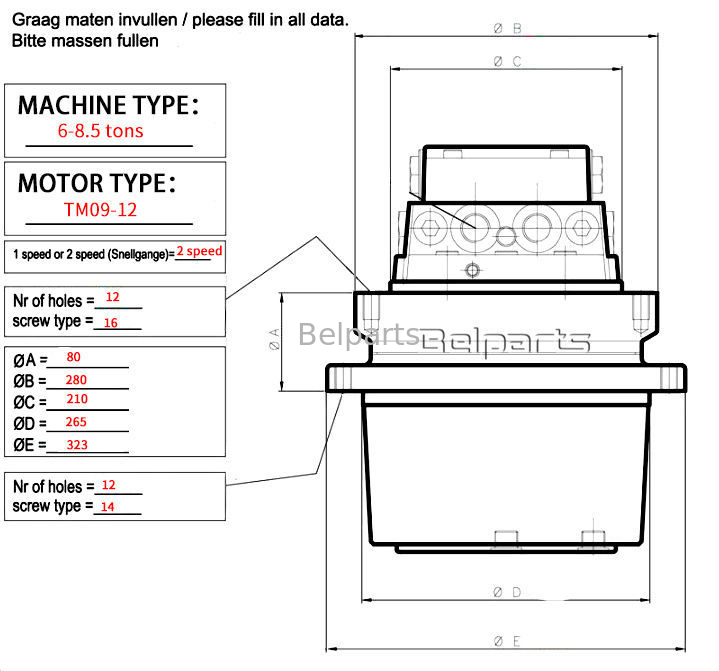 کاهنده چرخش بیل مکانیکی Belparts DH290LC-V 2101-1025G 2101-1025E 2101-1025H گیربکس چرخش بیل مکانیکی دوسان