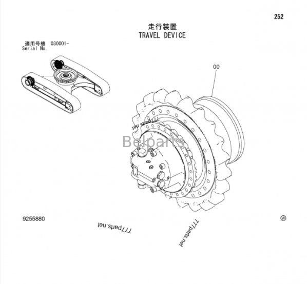 ZX270-3 ZX270LC-3 ZX280-3 ZX280LC-3 گیربکس مسافرتی برای قطعات معدنی هیتاچی 9255880 9256990 Reducer راه رفتن