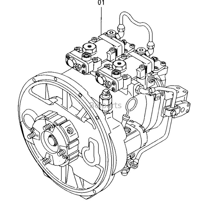 EX200-5 EX210-5 EX220-5 EX230-5 پمپ هیدرولیک اصلی برای قطعات معدنی هیتاچی 9150726 9152668 9151945 9155142 HPV0102 HPV102 پمپ پیستون محوری