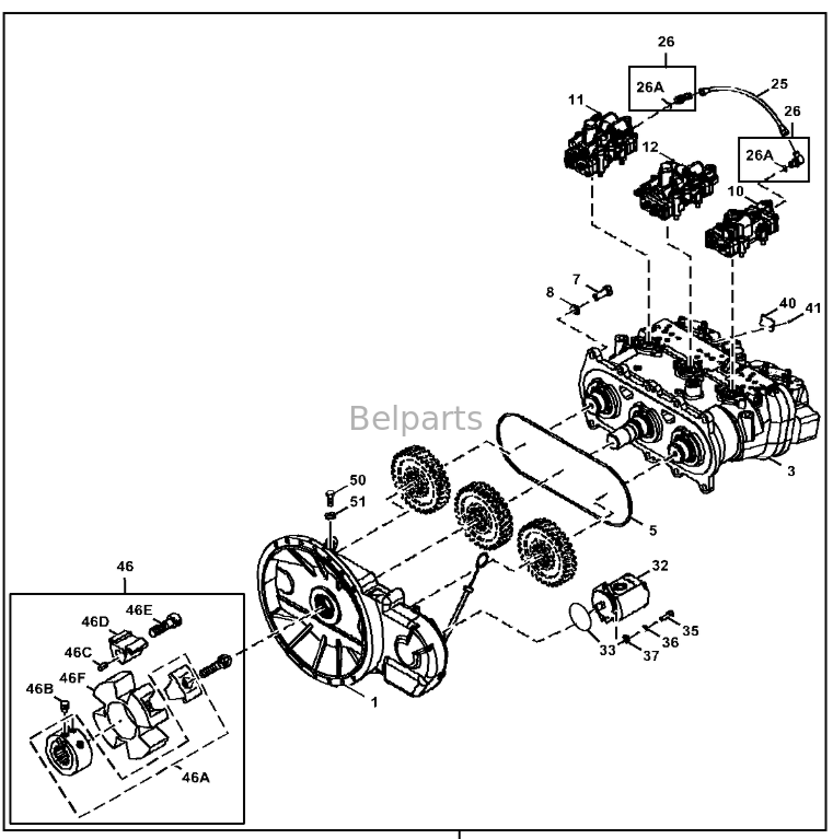 پمپ هیدرولیک اصلی John Deere 245G LC 245 P-Tier FYB60000111 9316776 برای قطعات بیل مکانیکی Belparts
