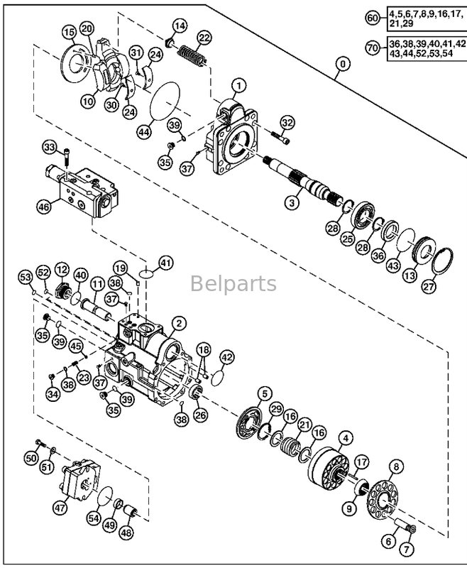 پمپ هیدرولیک اصلی John Dere 60D 60G 60 P-Tier 4668462 اصلی جدید PVK-3B-725 Fit Mini Excavator Parts Belparts