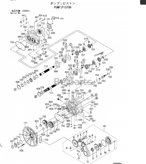 پمپ هیدرولیک اصلی John Deere 450D LC 4633472 PG200028 Fit 450DLC قطعات بیل مکانیکی BELPARTS