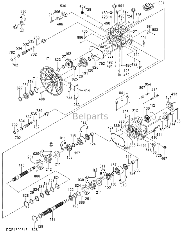 هیتاچی ZX470LC-5B ZX470LCH-5B پمپ اصلی هیدرولیک 4699645 فیت قطعات بیل مکانیکی BELPARTS