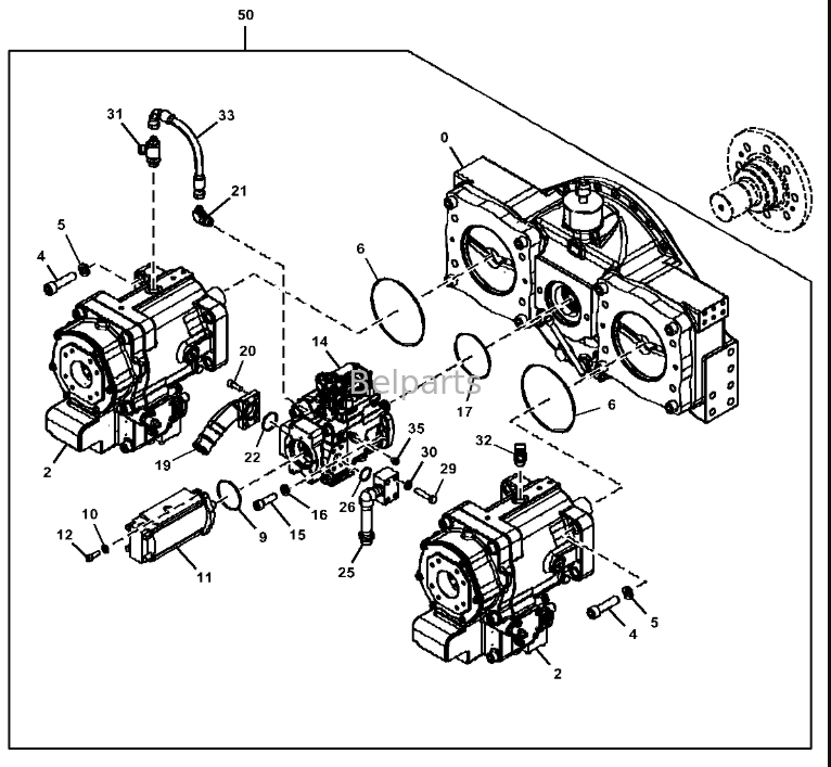 پمپ هیدرولیک اصلی Deere 670G 870G LC 670 870 P-Tier 9298854 PG202169 FYB60000412 FYB60000413 برای بیل مکانیکی تعویض قطعه
