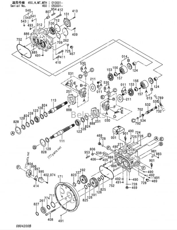 هیتاچی ZX450 ZX450LC ZX450H ZX470-5G ZX470H-5G ZX470LC-5G ZX470LCH-5G ZX470LCR-5G ZX470R-5G پمپ هیدرولیک اصلی 4432815 91YA506 برای 91YA506 قطعات