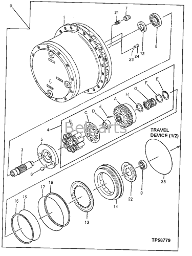 بیل مکانیکی Deere 160LC Final Drive Part AT183684 AT218124 4359799 4359799EX Hydraulic Travel Motor Reducer