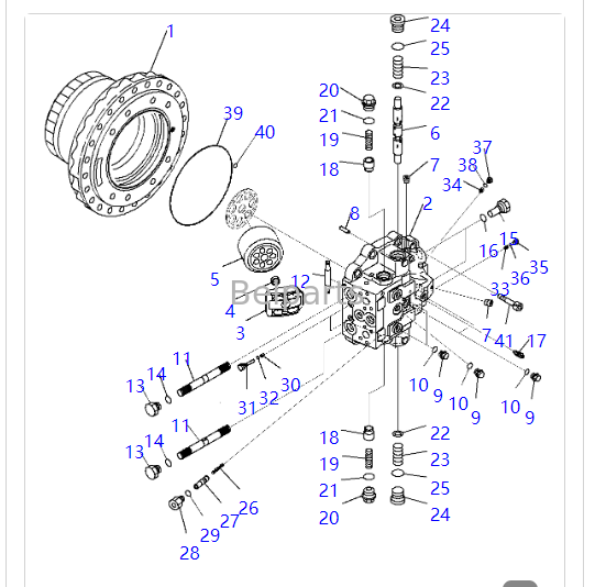 706-8J-01030 موتور مسافرتی برای KOMATSU PC400-7 PC450-7 PC400LC-8 PC400-8 PC450-8 PC450LC-8 PC450LCHD-8 PC490LC-10 PC490-10 PC350HD-8 PC350LL-7E0 موتور مسیر تنها قطعات حفاری