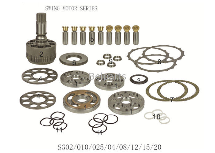 SH120-3 / 3A SG02 / 04/08/12/15 قطعات تعویض هیدرولیک مونتاژ موتور چرخش LJ016070