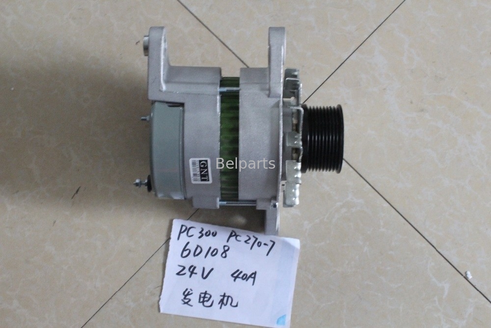 قطعات بیل مکانیکی Belparts PC300-6 PC270-7 PC300-5 PC300-7 موتور دینام 6D108 600-821-6160 0-33000-6511 ژنراتور