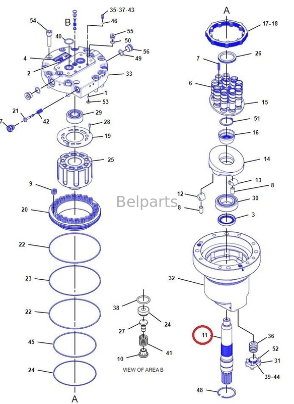 قطعات موتور ماشین آلات E330D E336D بیل مکانیکی چرخان شفت موتور 167-3855 برای کاترپیلار