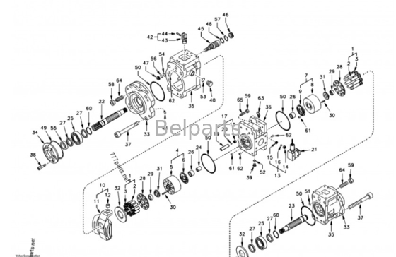قطعات حفاری K3V112DT-9N24-14T EC210 EC240 XE215 LG225 پمپ اصلی برای ولوو